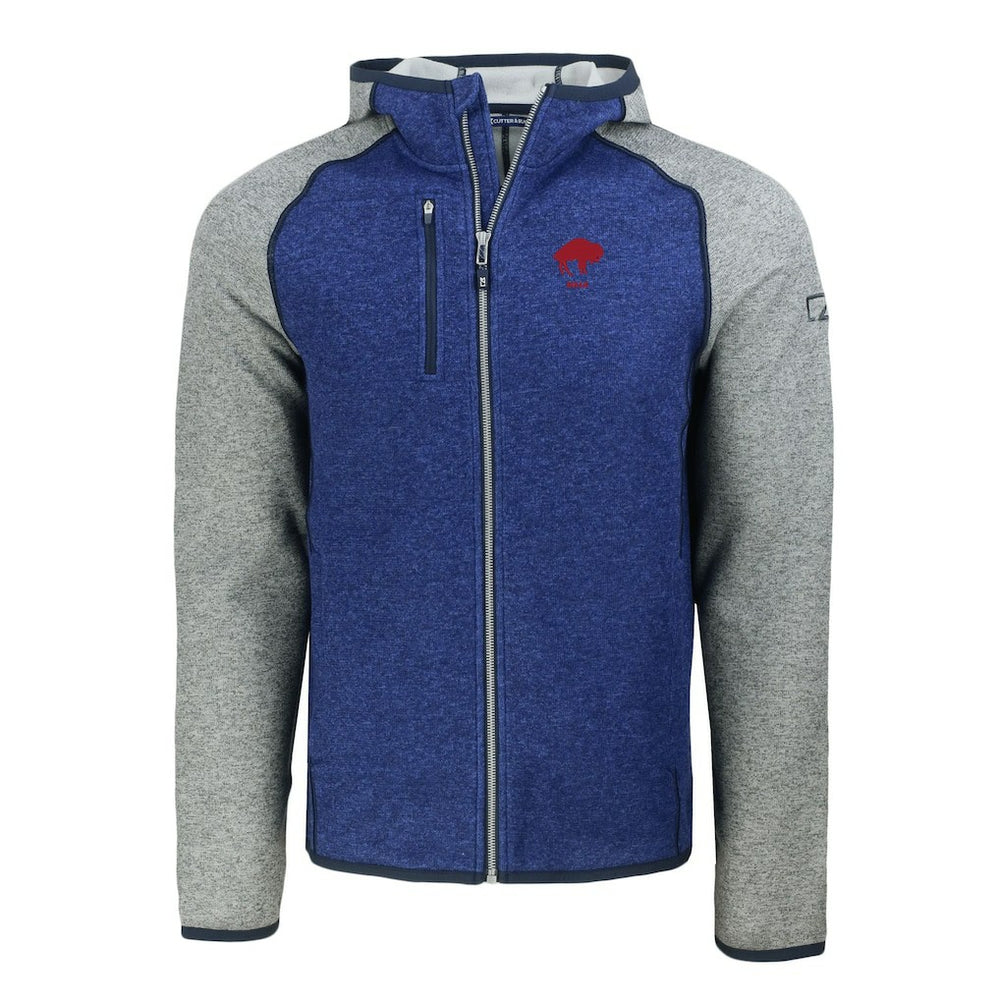 Buffalo Bills  Cutter & Buck Throwback Mainsail Sweater-Knit Full-Zip Hoodie