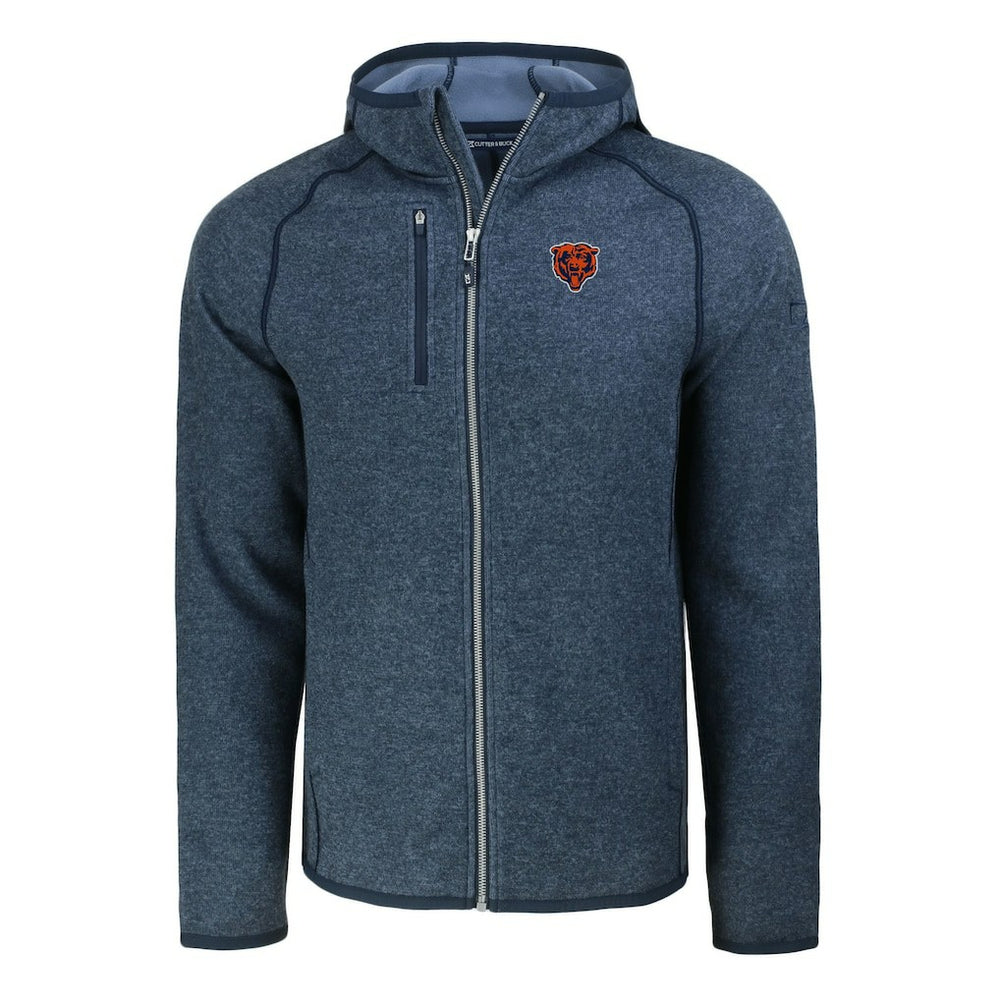 Chicago Bears  Cutter & Buck Throwback Mainsail Sweater-Knit Full-Zip Hoodie