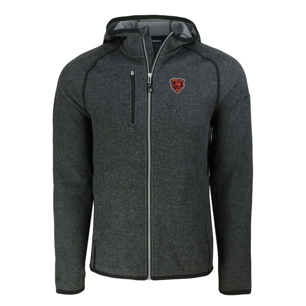 Chicago Bears  Cutter & Buck Throwback Mainsail Sweater-Knit Full-Zip Hoodie
