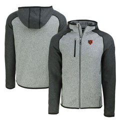 Chicago Bears  Cutter & Buck Throwback Mainsail Sweater-Knit Full-Zip Hoodie