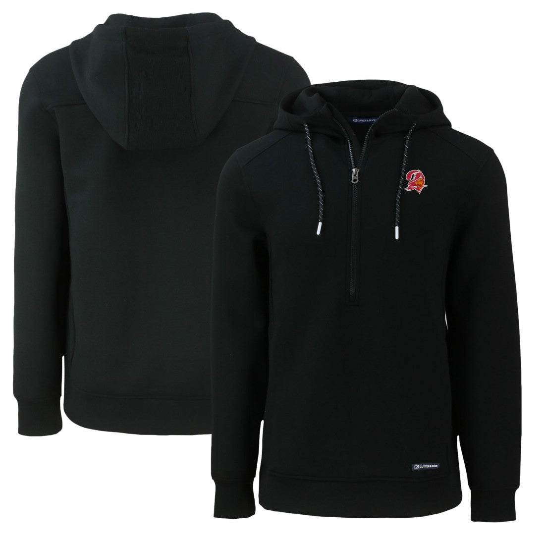 Tampa Bay Buccaneers  Cutter & Buck Throwback Roam Eco Half-Zip Recycled Pullover Hoodie