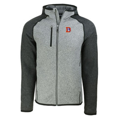 Denver Broncos  Cutter & Buck Throwback Mainsail Sweater-Knit Full-Zip Hoodie