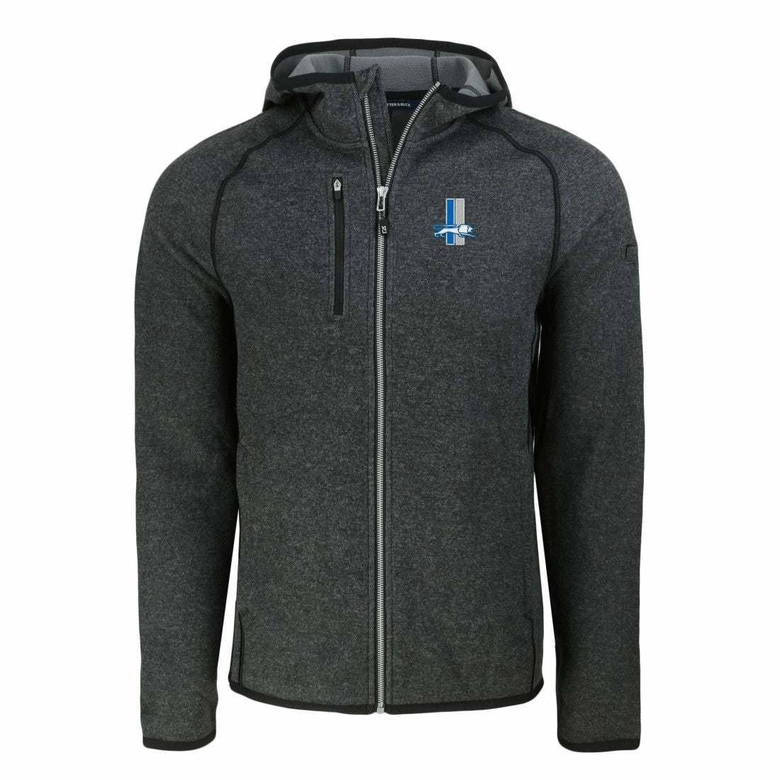 Detroit Lions  Cutter & Buck Throwback Mainsail Sweater-Knit Full-Zip Hoodie