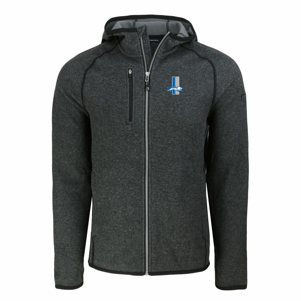 Detroit Lions  Cutter & Buck Throwback Mainsail Sweater-Knit Full-Zip Hoodie
