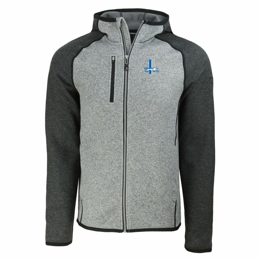 Detroit Lions  Cutter & Buck Throwback Mainsail Sweater-Knit Full-Zip Hoodie