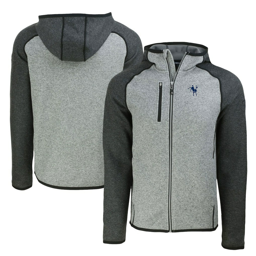 Indianapolis Colts  Cutter & Buck Throwback Mainsail Sweater-Knit Full-Zip Hoodie