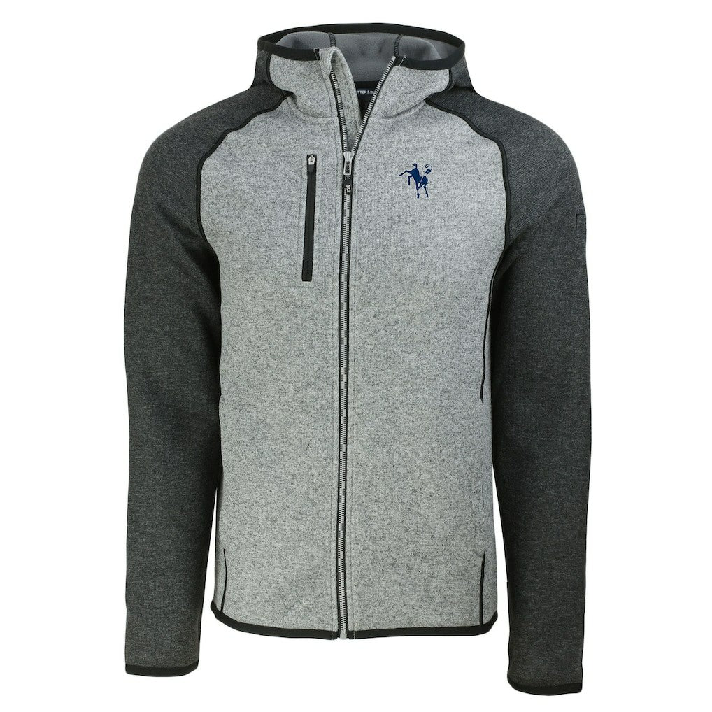 Indianapolis Colts  Cutter & Buck Throwback Mainsail Sweater-Knit Full-Zip Hoodie