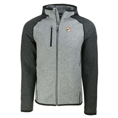 Miami Dolphins  Cutter & Buck Throwback Mainsail Sweater-Knit Full-Zip Hoodie
