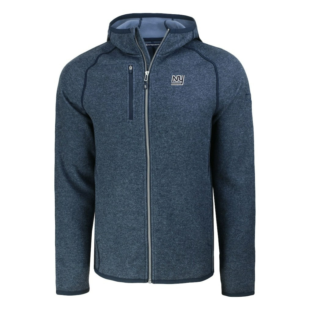 New York Giants  Cutter & Buck Throwback Mainsail Sweater-Knit Full-Zip Hoodie