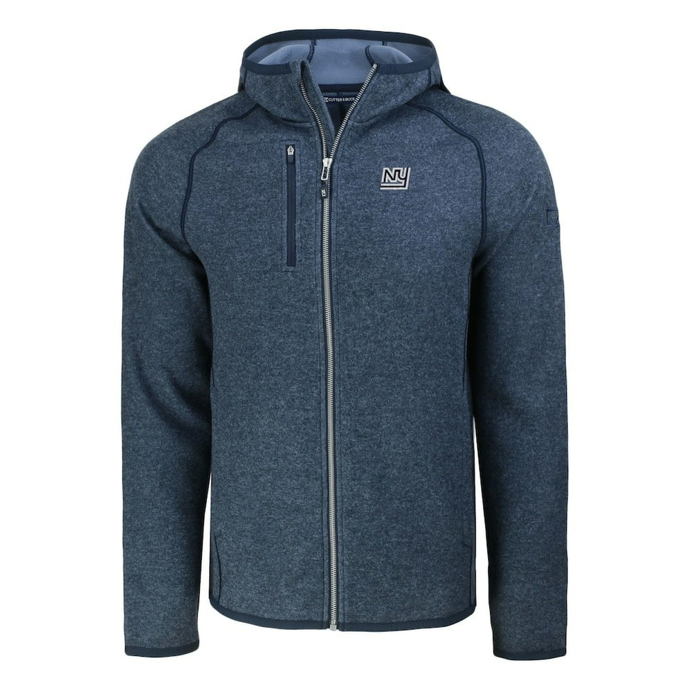 New York Giants  Cutter & Buck Throwback Mainsail Sweater-Knit Full-Zip Hoodie