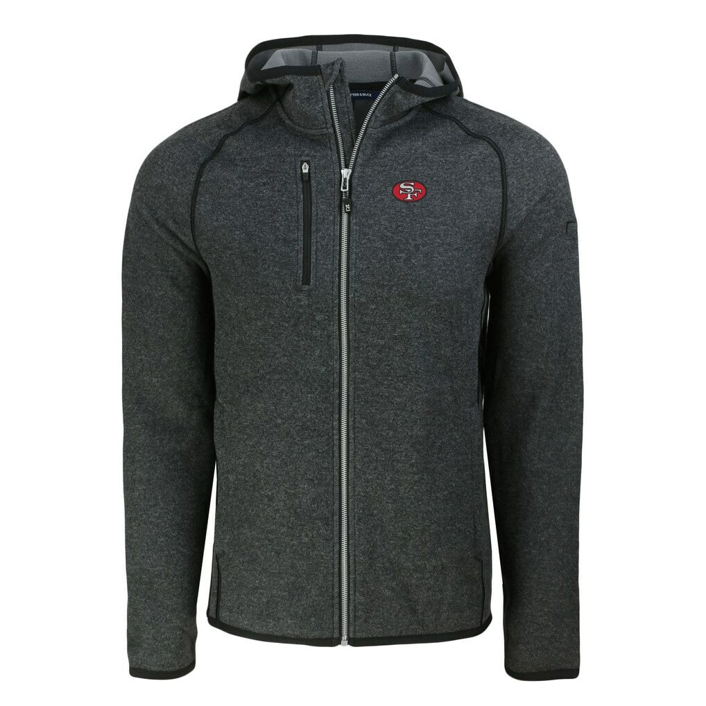 San Francisco 49ers  Cutter & Buck Throwback Mainsail Sweater-Knit Full-Zip Hoodie