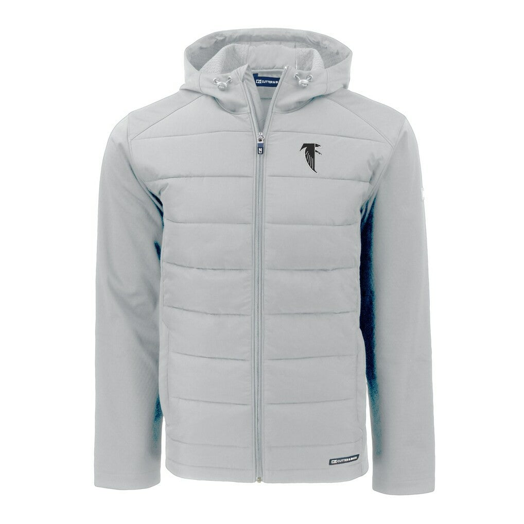 Atlanta Falcons  Cutter & Buck Throwback Evoke Hybrid Eco Softshell Recycled Full-Zip Hoodie Jacket