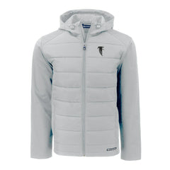 Atlanta Falcons  Cutter & Buck Throwback Evoke Hybrid Eco Softshell Recycled Full-Zip Hoodie Jacket