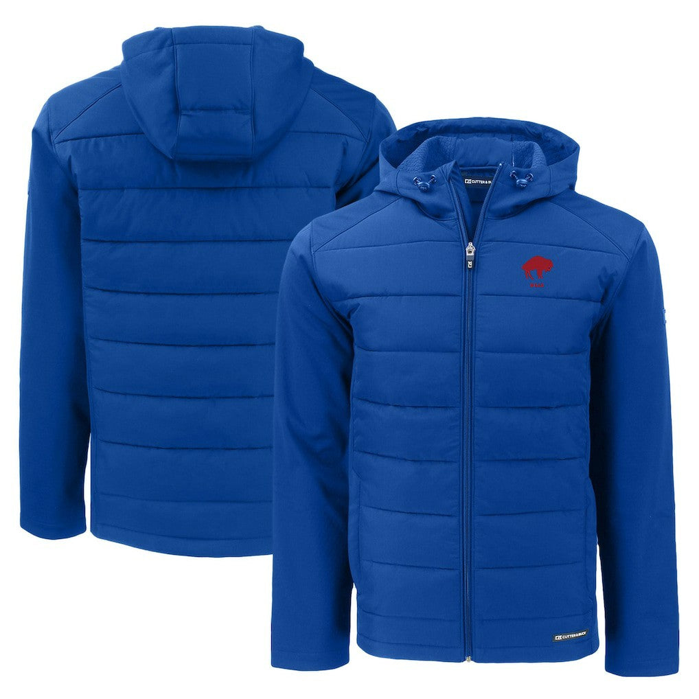 Buffalo Bills  Cutter & Buck Throwback Evoke Hybrid Eco Softshell Recycled Full-Zip Hoodie Jacket