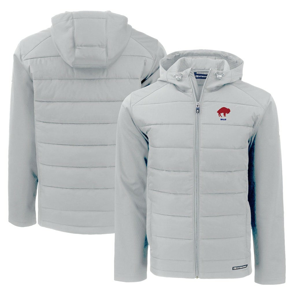 Buffalo Bills  Cutter & Buck Throwback Evoke Hybrid Eco Softshell Recycled Full-Zip Hoodie Jacket