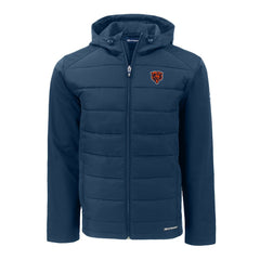 Chicago Bears  Cutter & Buck Throwback Evoke Hybrid Eco Softshell Recycled Full-Zip Hoodie Jacket