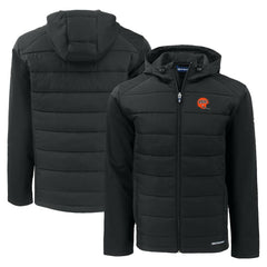Cincinnati Bengals  Cutter & Buck Throwback Evoke Hybrid Eco Softshell Recycled Full-Zip Hoodie Jacket