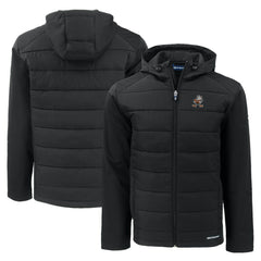 Cleveland Browns  Cutter & Buck Throwback Evoke Hybrid Eco Softshell Recycled Full-Zip Hoodie Jacket