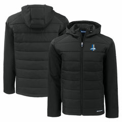 Detroit Lions  Cutter & Buck Throwback Evoke Hybrid Eco Softshell Recycled Full-Zip Hoodie Jacket