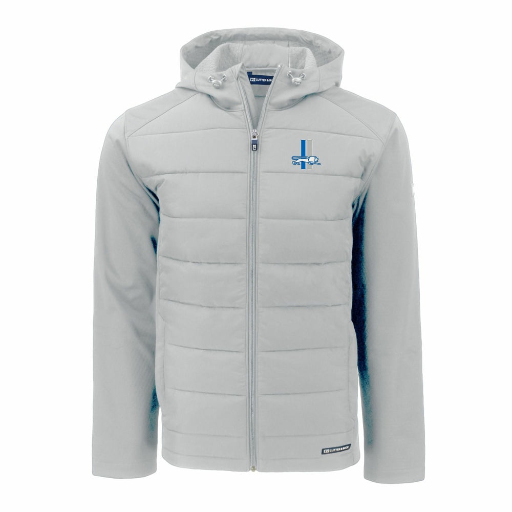Detroit Lions  Cutter & Buck Throwback Evoke Hybrid Eco Softshell Recycled Full-Zip Hoodie Jacket