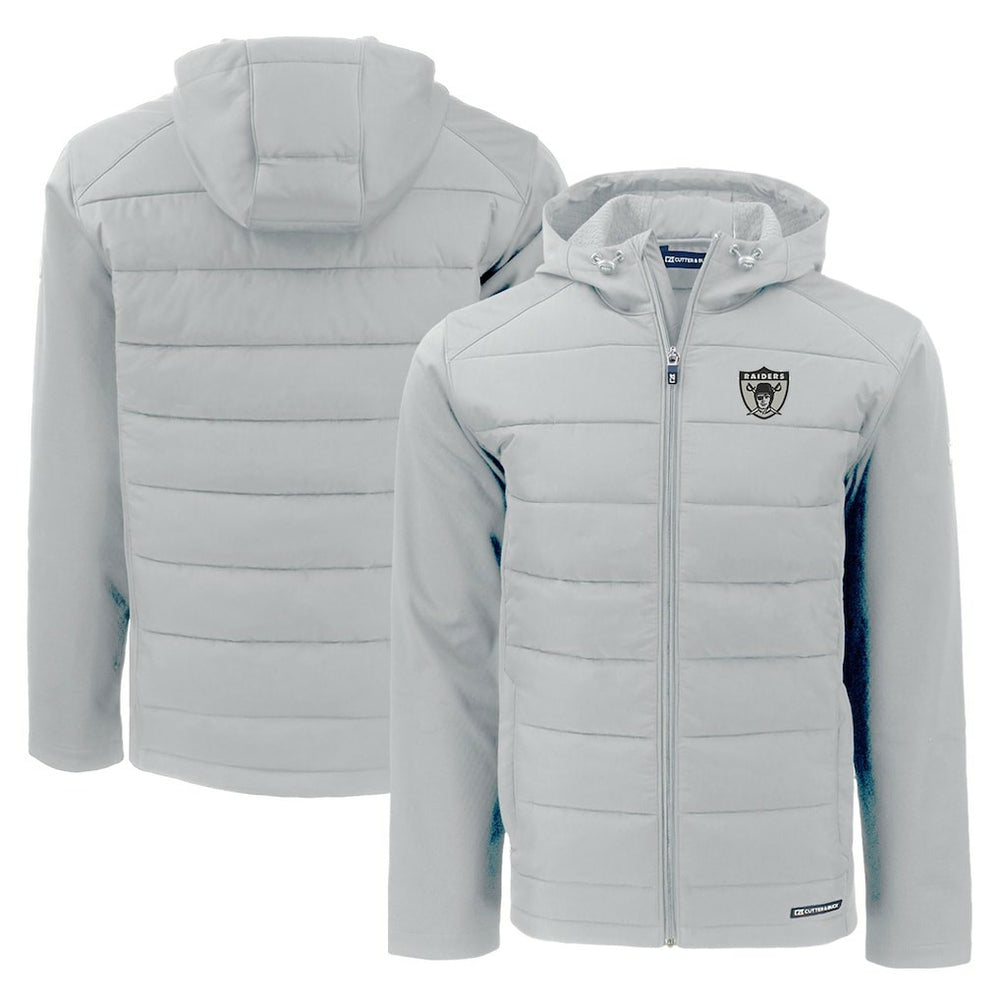 Las Vegas Raiders  Cutter & Buck Throwback Evoke Hybrid Eco Softshell Recycled Full-Zip Hoodie Jacket
