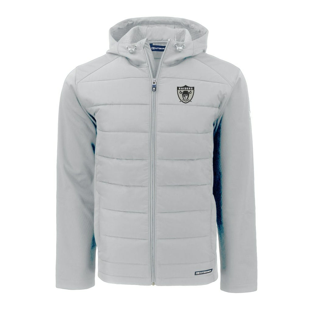 Las Vegas Raiders  Cutter & Buck Throwback Evoke Hybrid Eco Softshell Recycled Full-Zip Hoodie Jacket