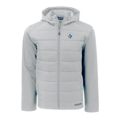 Los Angeles Chargers  Cutter & Buck Throwback Evoke Hybrid Eco Softshell Recycled Full-Zip Hoodie Jacket