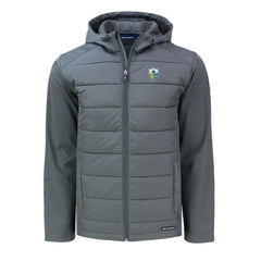 Los Angeles Chargers  Cutter & Buck Throwback Evoke Hybrid Eco Softshell Recycled Full-Zip Hoodie Jacket