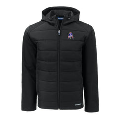New England Patriots  Cutter & Buck Throwback Evoke Hybrid Eco Softshell Recycled Full-Zip Hoodie Jacket
