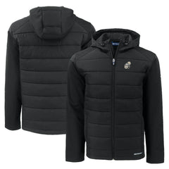 New Orleans Saints  Cutter & Buck Throwback Evoke Hybrid Eco Softshell Recycled Full-Zip Hoodie Jacket