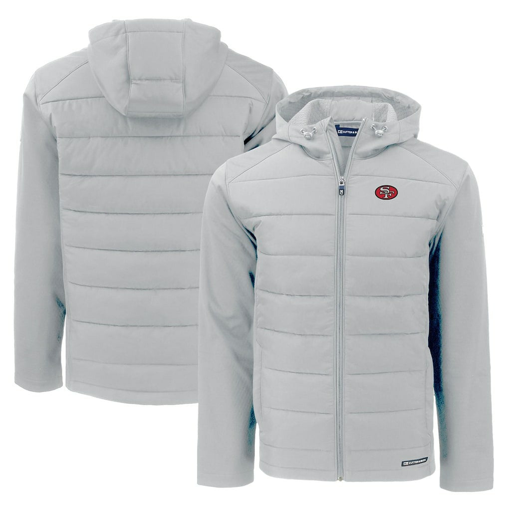 San Francisco 49ers  Cutter & Buck Throwback Evoke Hybrid Eco Softshell Recycled Full-Zip Hoodie Jacket