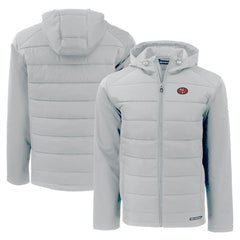 San Francisco 49ers  Cutter & Buck Throwback Evoke Hybrid Eco Softshell Recycled Full-Zip Hoodie Jacket