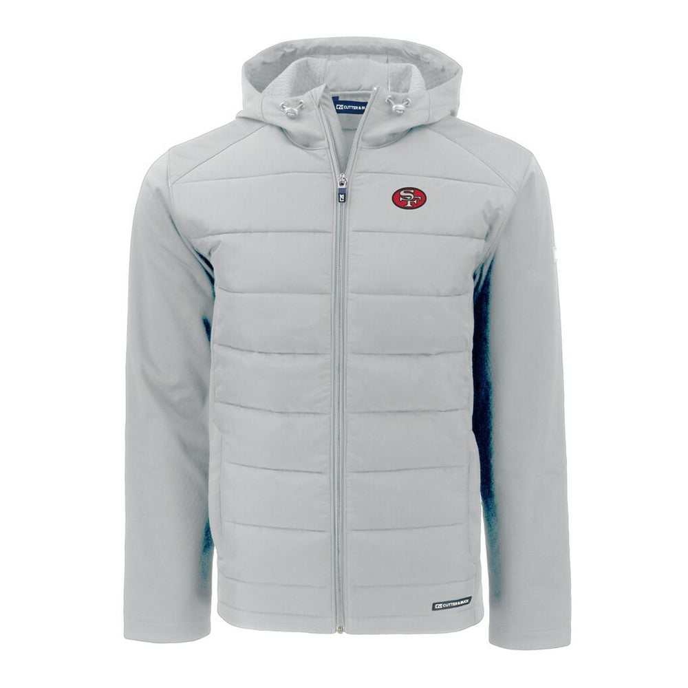 San Francisco 49ers  Cutter & Buck Throwback Evoke Hybrid Eco Softshell Recycled Full-Zip Hoodie Jacket