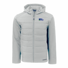 Seattle Seahawks  Cutter & Buck Throwback Evoke Hybrid Eco Softshell Recycled Full-Zip Hoodie Jacket