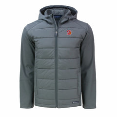 Tampa Bay Buccaneers  Cutter & Buck Throwback Evoke Hybrid Eco Softshell Recycled Full-Zip Hoodie Jacket