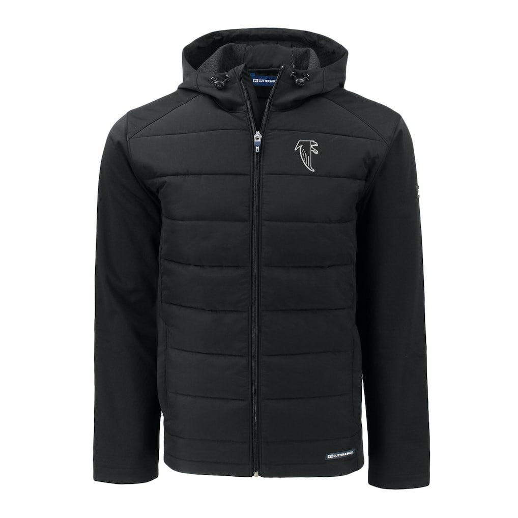 Atlanta Falcons  Cutter & Buck Throwback Big & Tall Evoke Hybrid Eco Softshell Recycled Full-Zip Jacket
