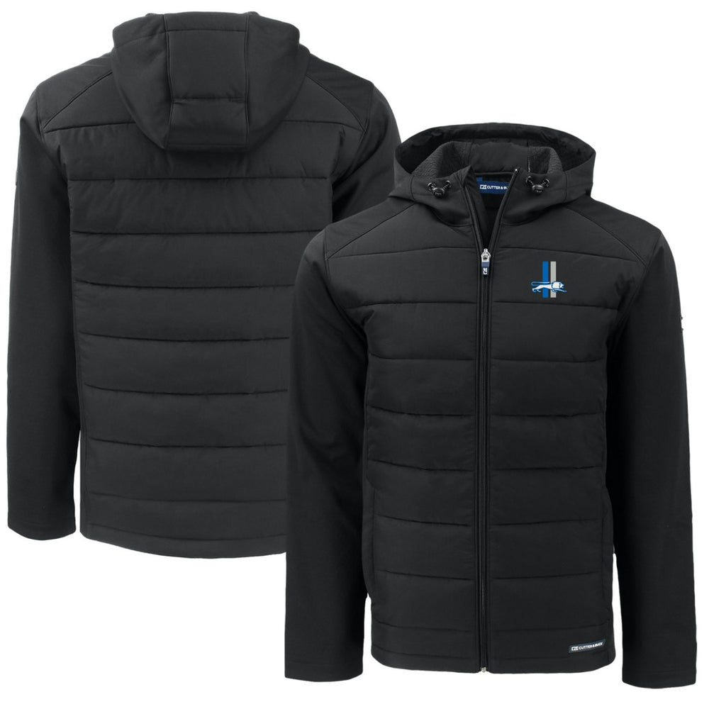 Detroit Lions  Cutter & Buck Throwback Big & Tall Evoke Hybrid Eco Softshell Recycled Full-Zip Jacket