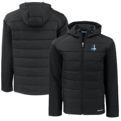 Detroit Lions  Cutter & Buck Throwback Big & Tall Evoke Hybrid Eco Softshell Recycled Full-Zip Jacket