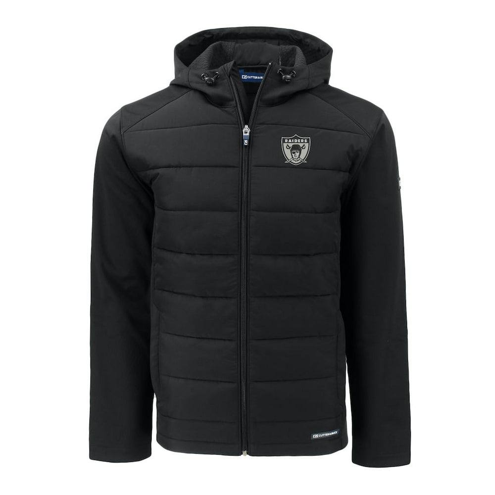 Las Vegas Raiders  Cutter & Buck Throwback Big & Tall Evoke Hybrid Eco Softshell Recycled Full-Zip Jacket
