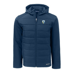 Los Angeles Chargers  Cutter & Buck Throwback Big & Tall Evoke Hybrid Eco Softshell Recycled Full-Zip Hoodie