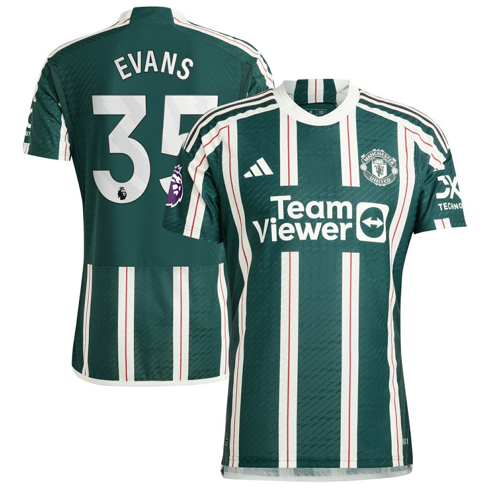Jonny Evans Manchester United 2023/24 Away Player Jersey – Green - Adidas