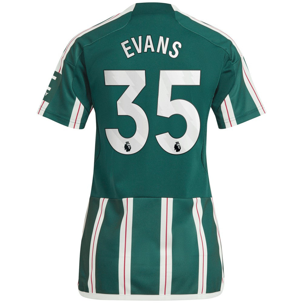 Jonny Evans Manchester United Women's 2023/24 Away Replica Player Jersey – Green - Adidas