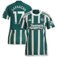 Alejandro Garnacho Manchester United Women's 2023/24 Away Replica Player Jersey – Green - Adidas