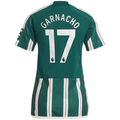 Alejandro Garnacho Manchester United Women's 2023/24 Away Replica Player Jersey – Green - Adidas