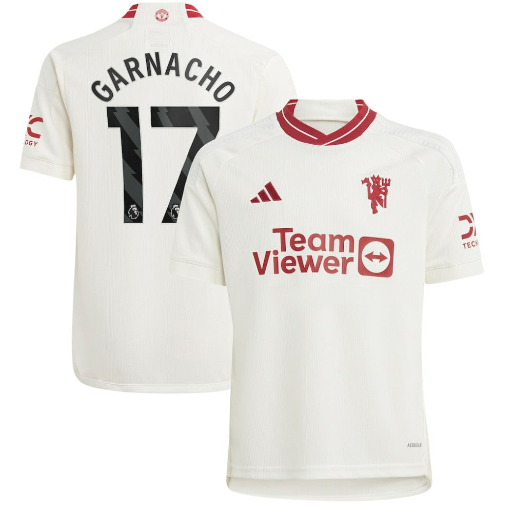 Alejandro Garnacho Manchester United Youth 2023/24 Third Replica Player Jersey – White - Adidas