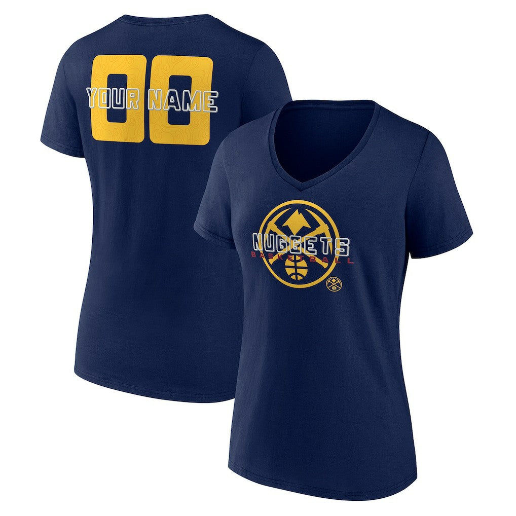 Denver Nuggets Women's Stellar Personalized Name & Number V-Neck T-Shirt sale On Sale