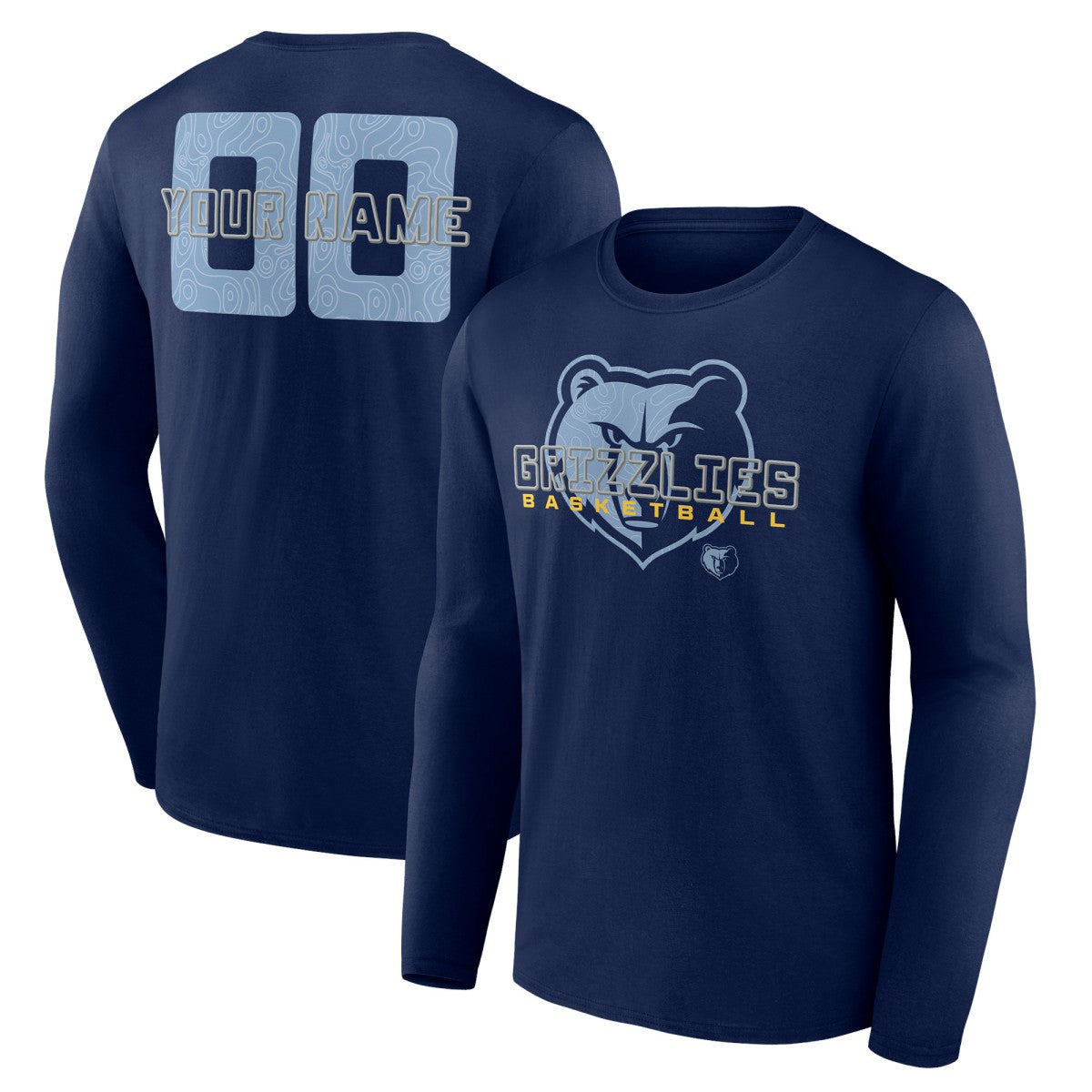 Memphis Grizzlies Stellar Personalized Name & Number Long Sleeve T-Shirt New