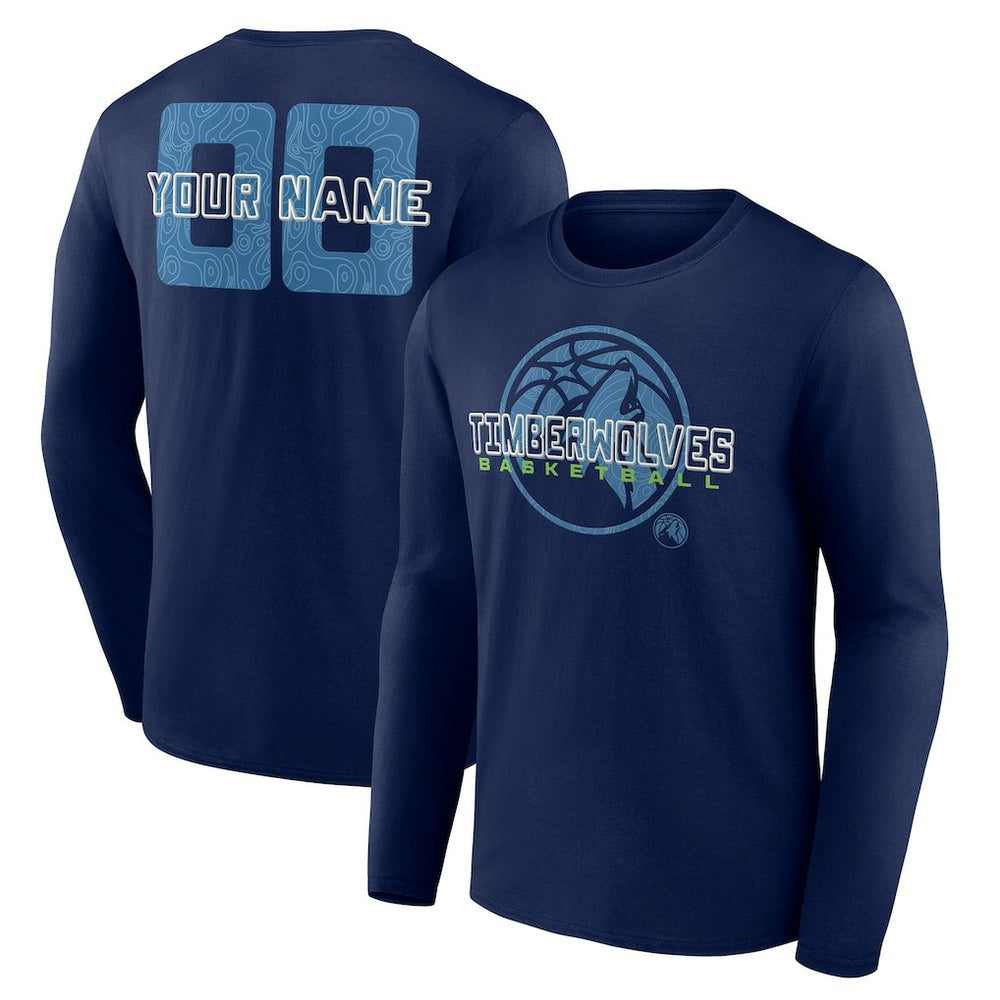 Minnesota Timberwolves Stellar Personalized Name & Number Long Sleeve T-Shirt Online