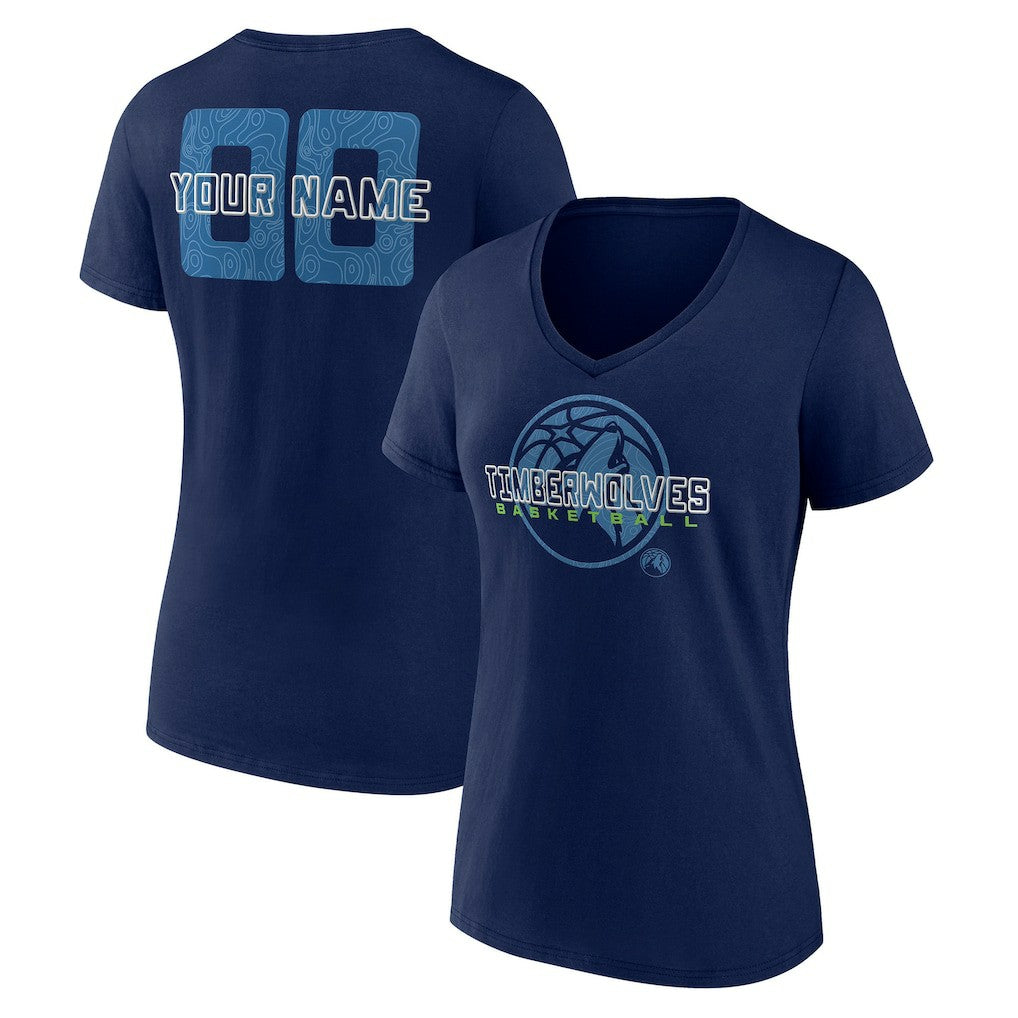 Minnesota Timberwolves Women's Stellar Personalized Name & Number V-Neck T-Shirt For Sale