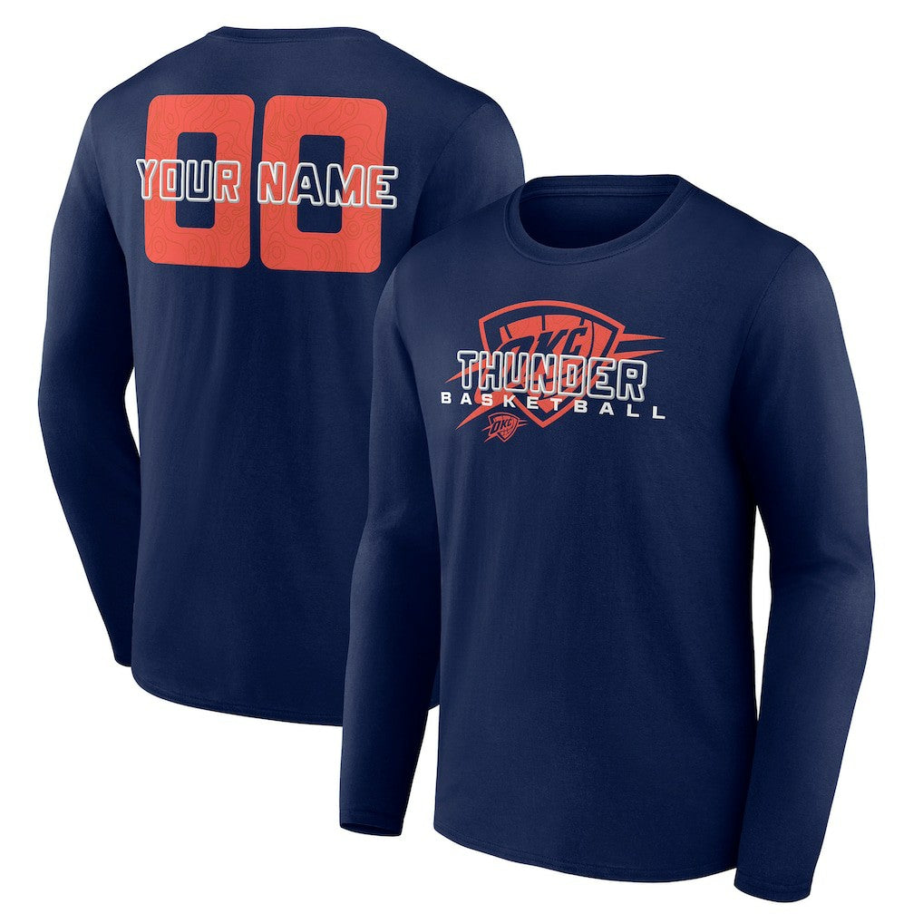 Oklahoma City Thunder Stellar Personalized Name & Number Long Sleeve T-Shirt On Sale